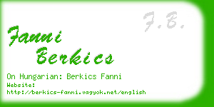 fanni berkics business card